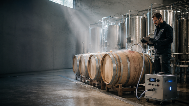 Ozono en bodegas: aplicaciones, ventajas y soluciones para la industria del vino